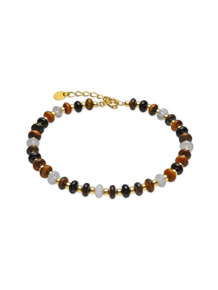 Armband aus 925er Sterlingsilber mit Tigerauge, 18K vergoldet – Yalah