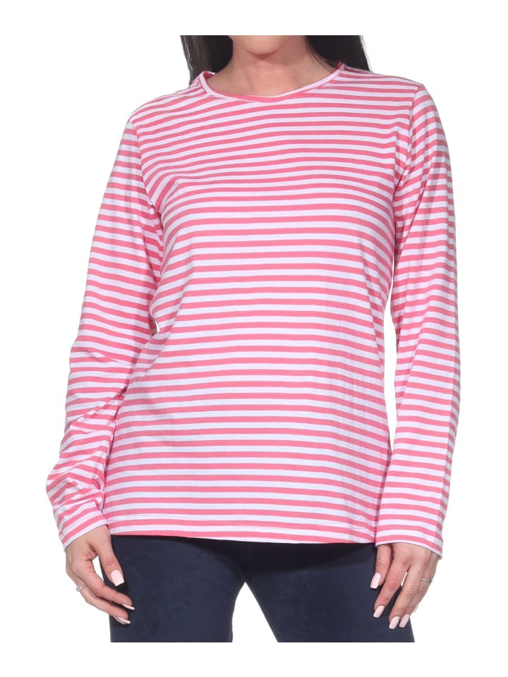 Schlafanzug langarm Oberteil Pyjama Shirt Top in pink