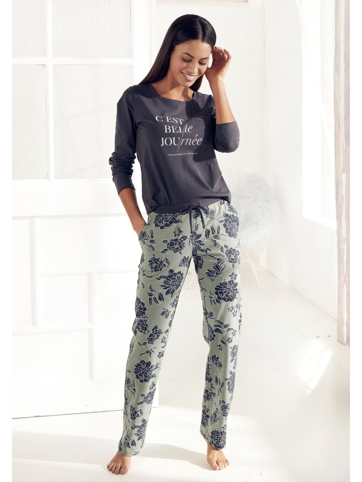 Pyjama in graphit-graugrün kaufen günstig limango | VIVANCE DREAMS