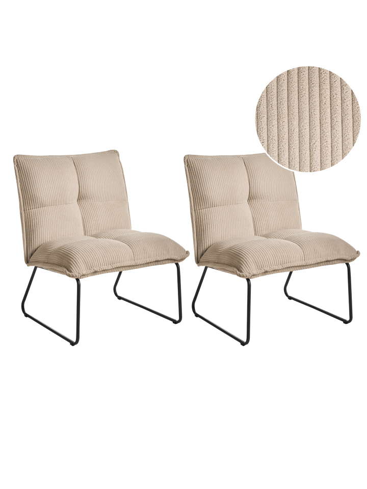 2er-Set Sessel BJASTA in Beige/Schwarz