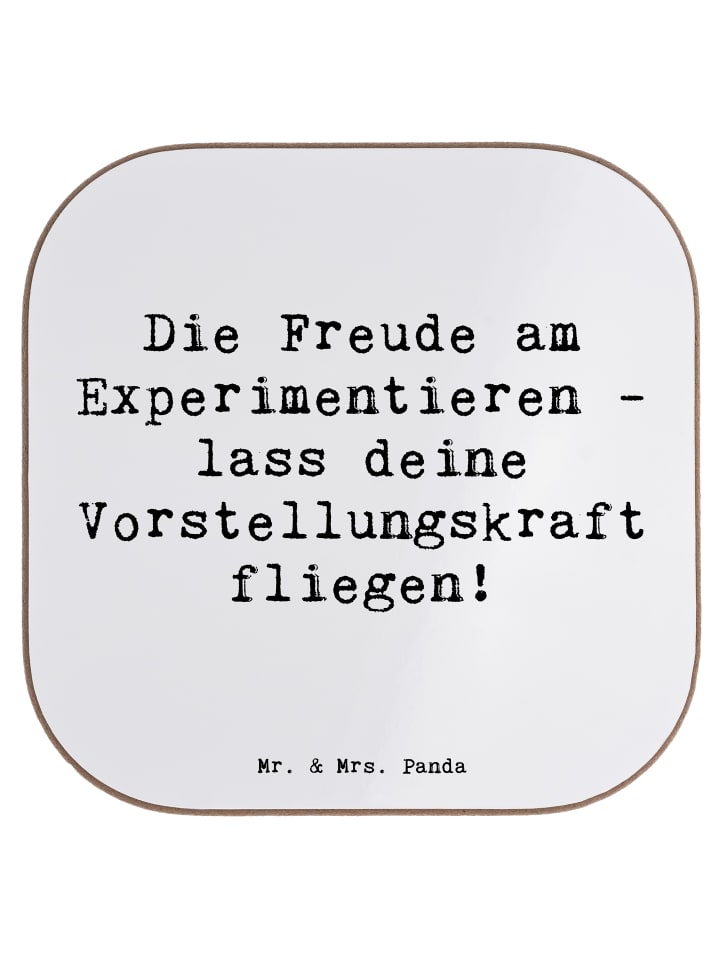 gläseruntersetzer Spruch Die Freude am Experime... in Weiß