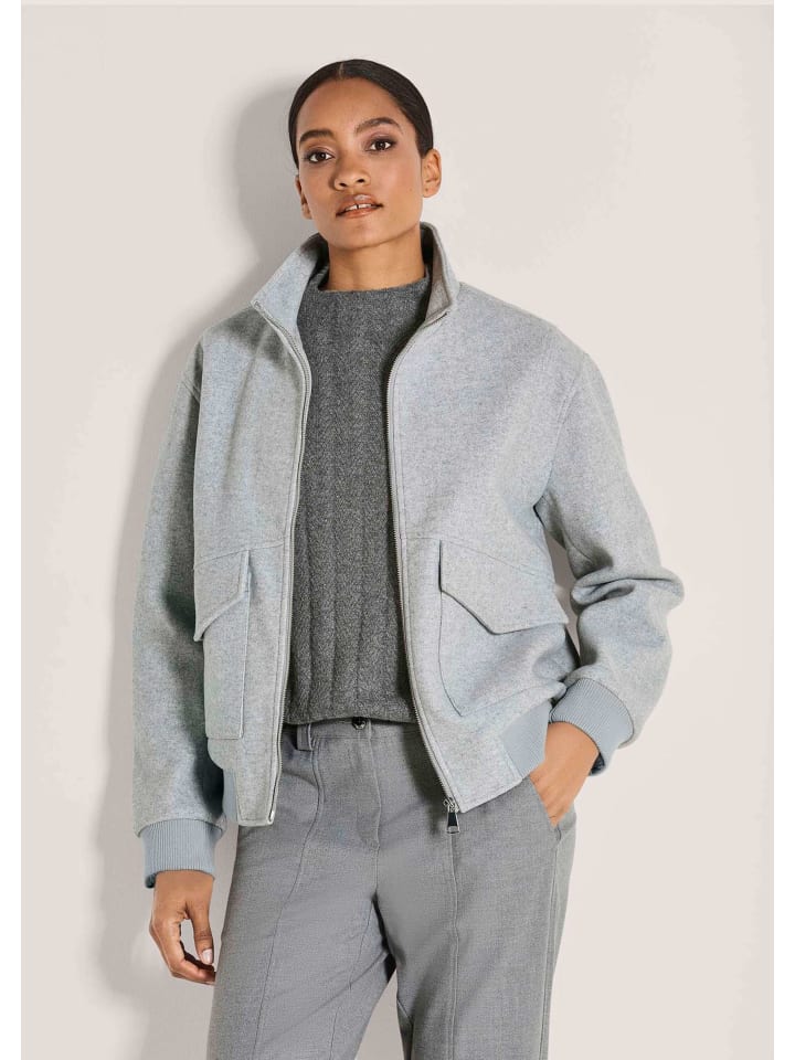 Eleganter Damenblouson mit Melange-Optik in graphit / melange