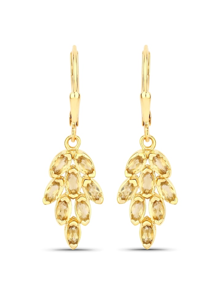 Ohrhänger aus Sterling Silber mit Citrin in gelbgold
