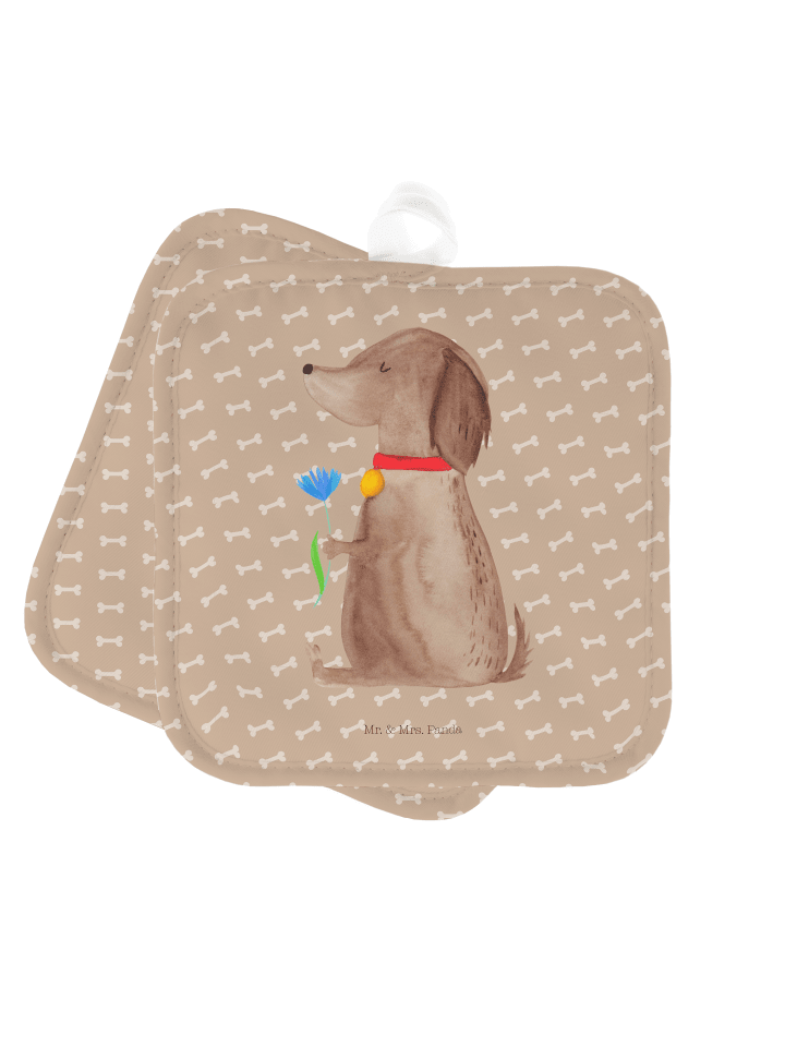 Topflappen Hund Blume ohne Spruch in Hundeglück