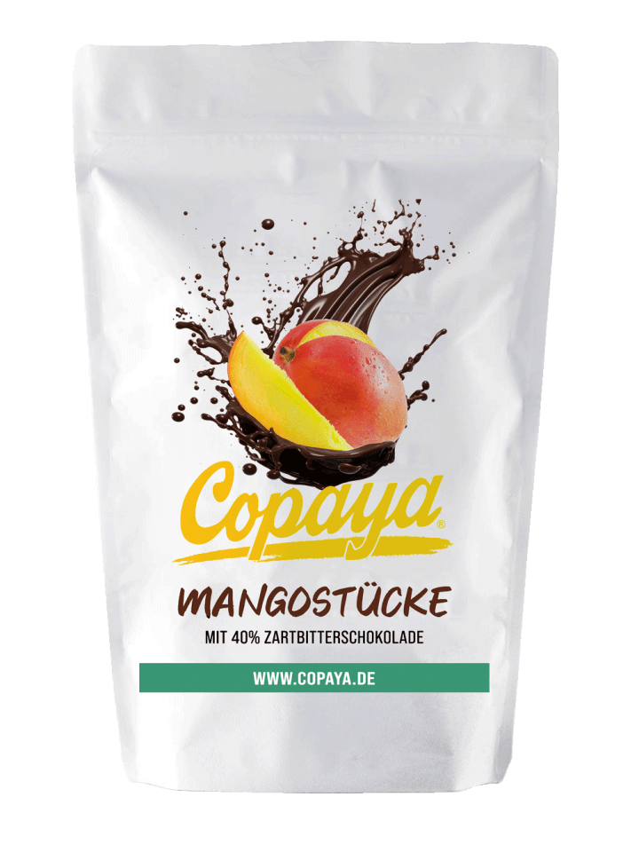 1 kg Mangostücke in Zartbitterschokolade von Copaya