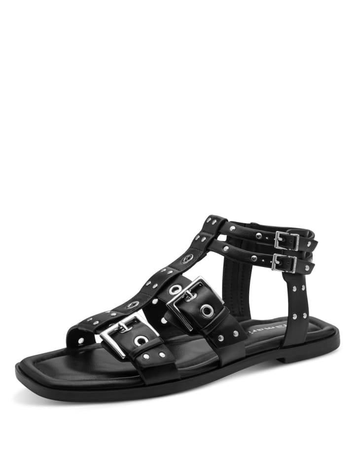 Schaftsandalen in Schwarz