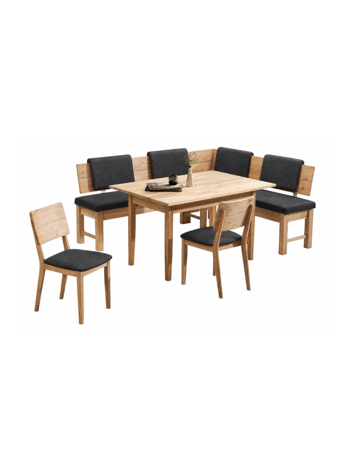 ECKBANKGRUPPE Modern Dyan 2 für 7 Personen Massivholz Wildeiche/Braun