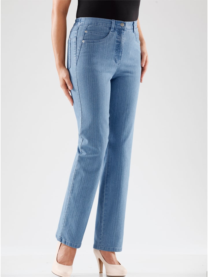 Jeans in blue-bleached