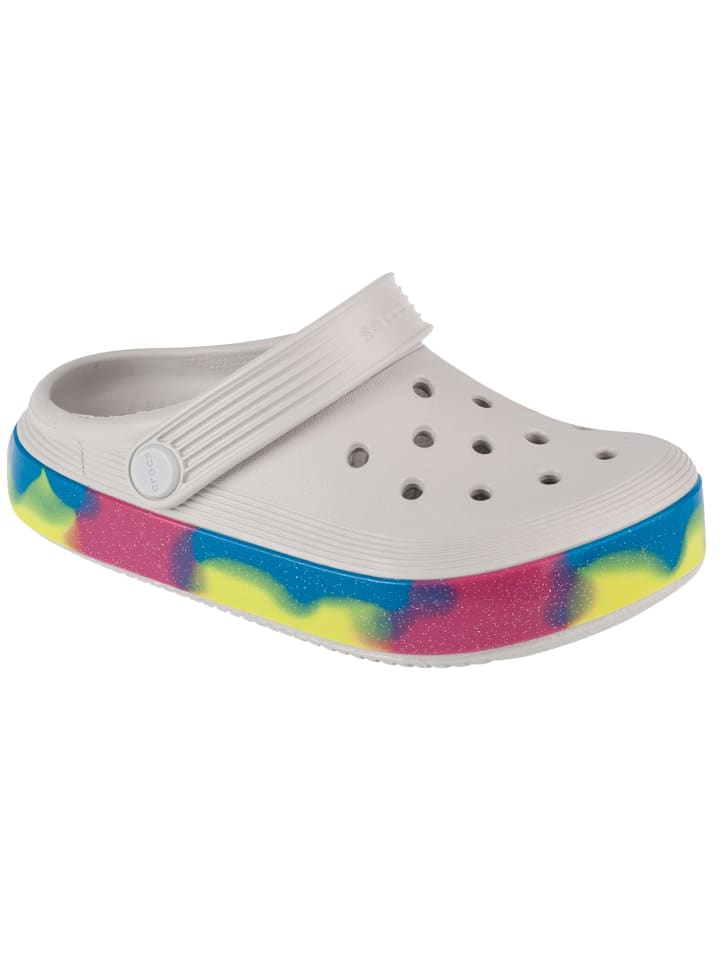 Crocs Off Court Glitter Band Kids Clog in Weiß