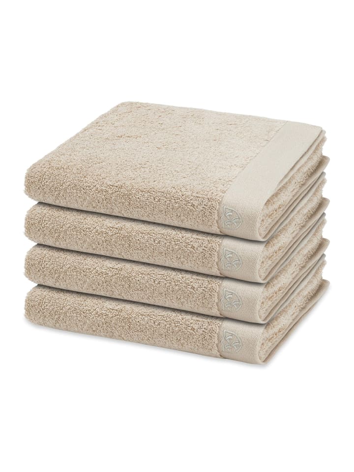 4 X Handtuch im Set Doubleface Stripes in Beige