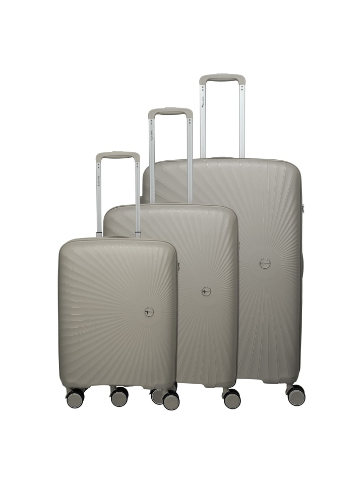 Tamaris x Travelite Voyaage 4 Rollen Kofferset 3-teilig mit Dehnfalte sand