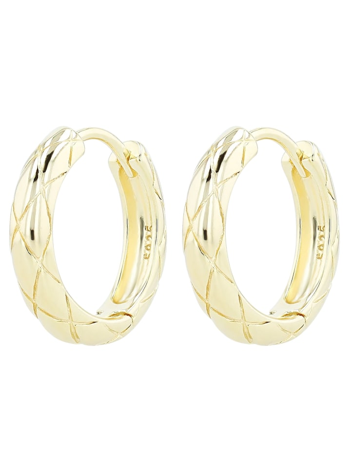 Damen Ohrringe – Klappcreole aus 925 Silber in gold
