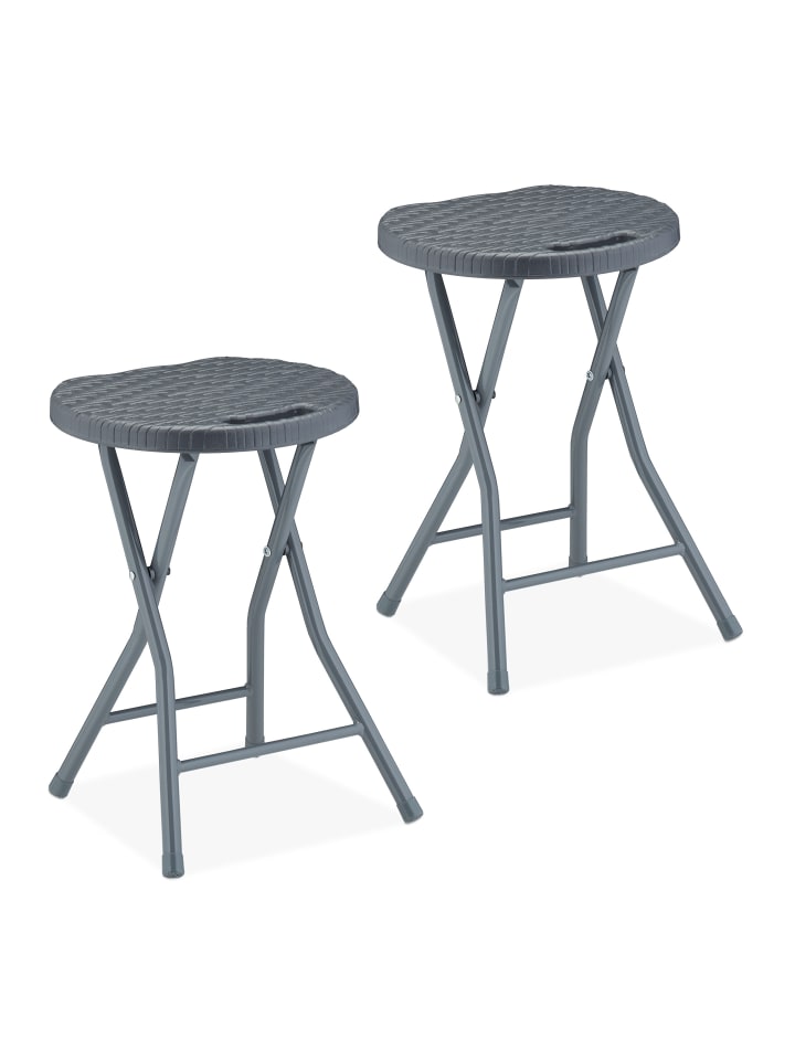 2 x Klapphocker in Grau