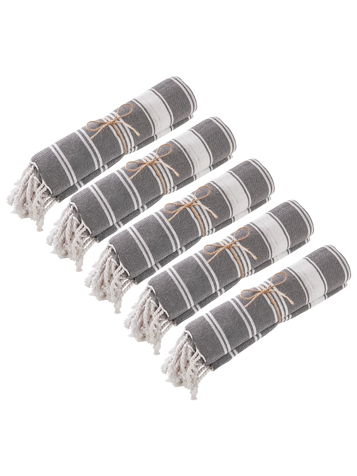Butlers Hamamtuch SURFSIDE 5er-Set in Anthrazit