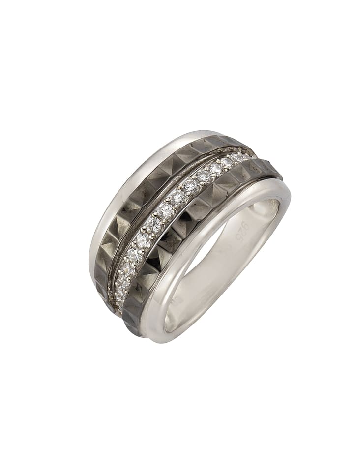 925/- Sterling Silber in weiß/schwarz