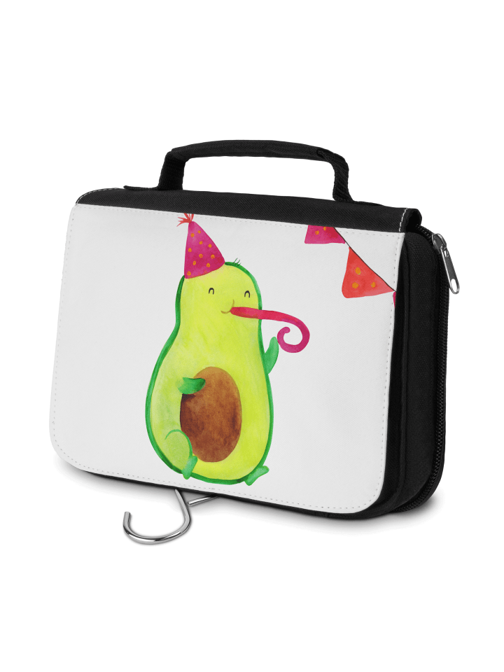 Kulturbeutel Avocado Geburtstag ohne Spruch in Weiß