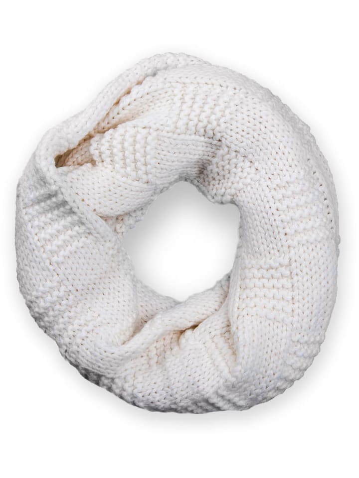 Feinstrick Loop Schal in Creme-Weiß