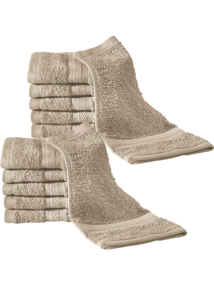 Frottier Seiftuch 12er-Pack Chicago in taupe