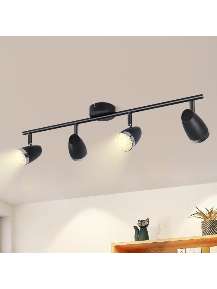 Deckenleuchte LED in Grau 4-flammige Drehbar Modern Warmweiß 3000 K