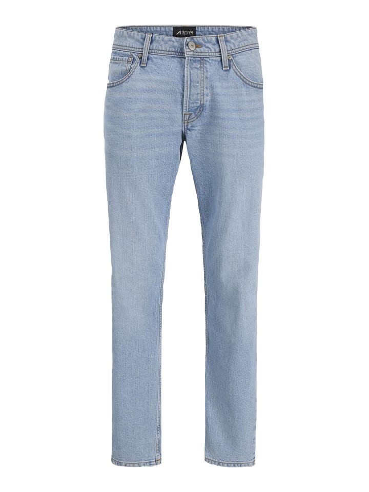 Tapered Fit Jeans in Light Blue Denim