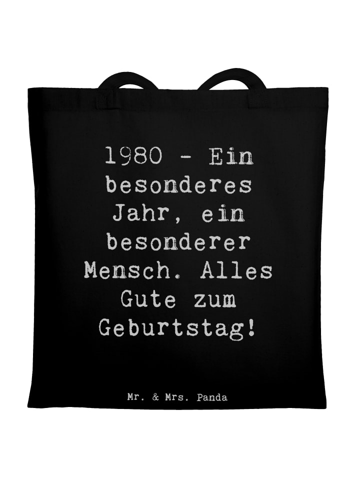 Jutebeutel Spruch 1980 Geburtstag mit Spruch in Schwarz