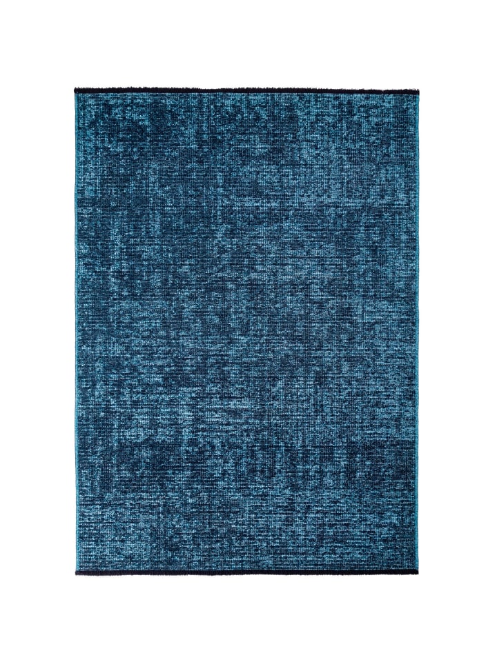 Baumwoll-Chenille Teppich Space 1900, rechteckig - Blau
