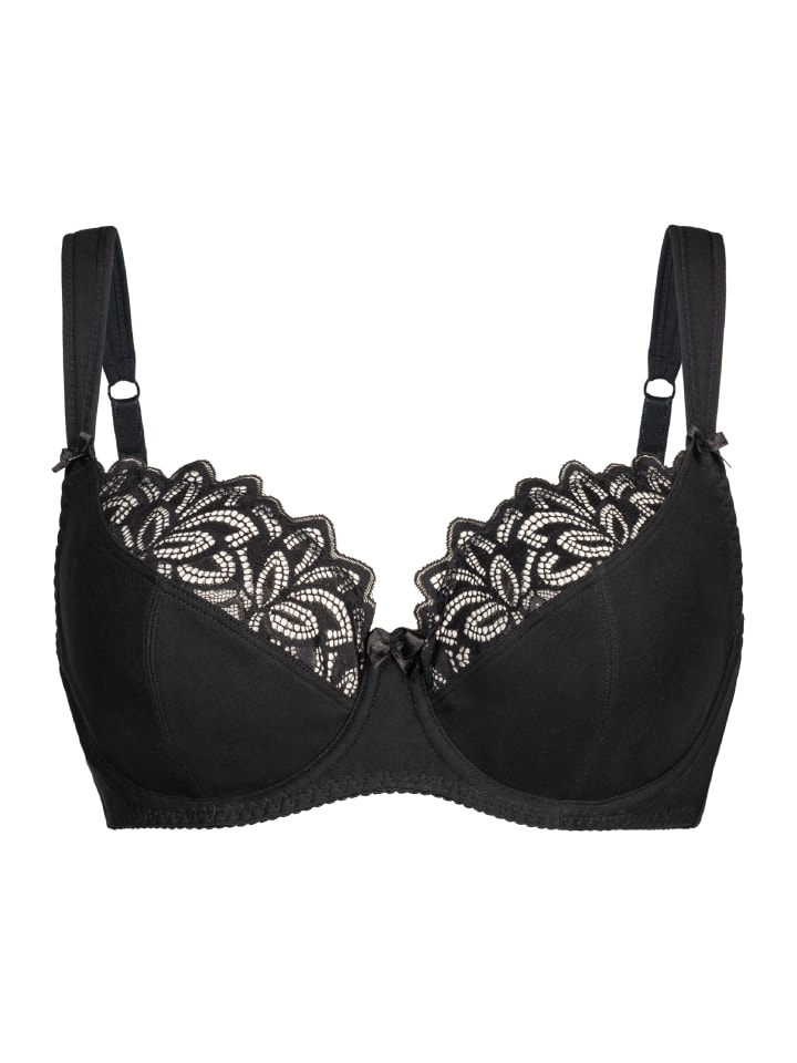 Weicher BH mit floraler Spitze Eco Exclusive in schwarz