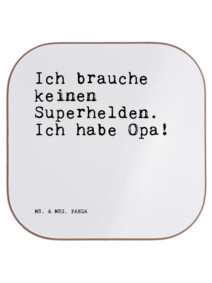 Bierdeckel Ich brauche keinen Superhelden.... m... in Weiß