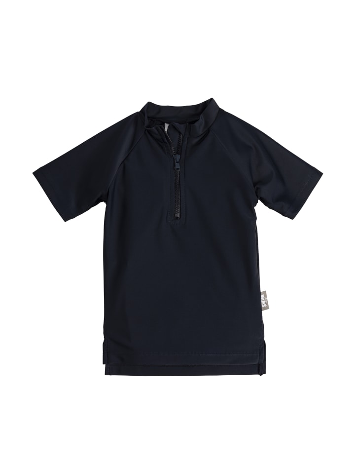 Badeshirt kurzarm uni in marineblau