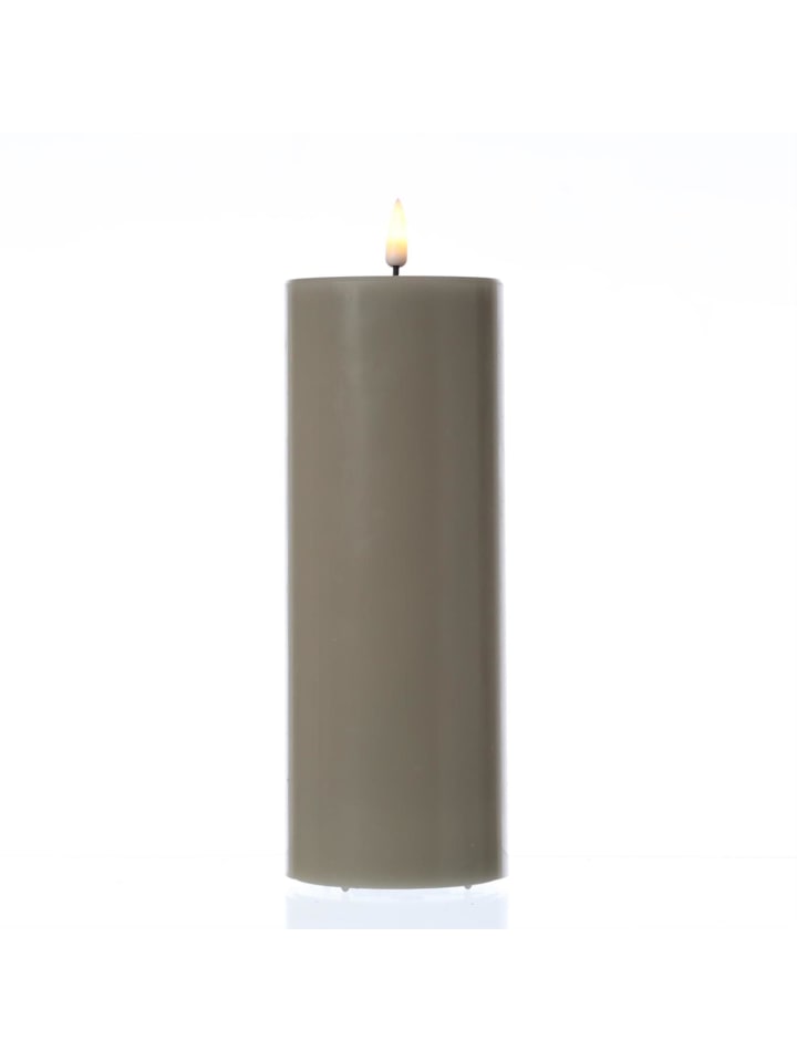 LED Kerze Mia Echtwachs flackernd H: 20cm D: 7,5cm in sandfarben