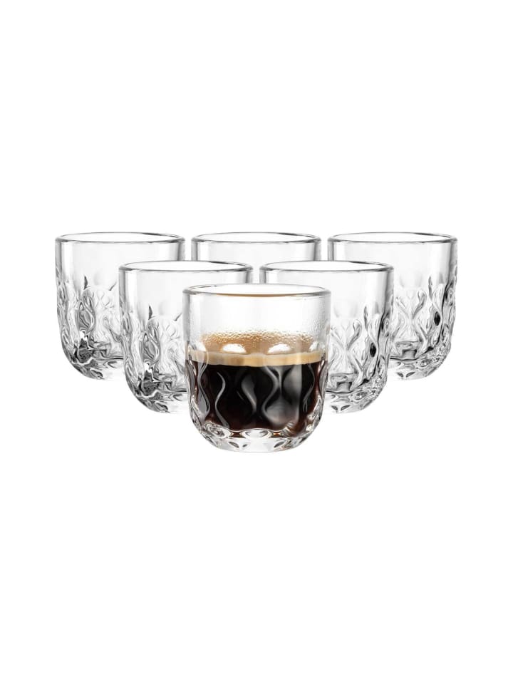 6er Set Espressogläser (2) Gocce in 60 ml in transparent