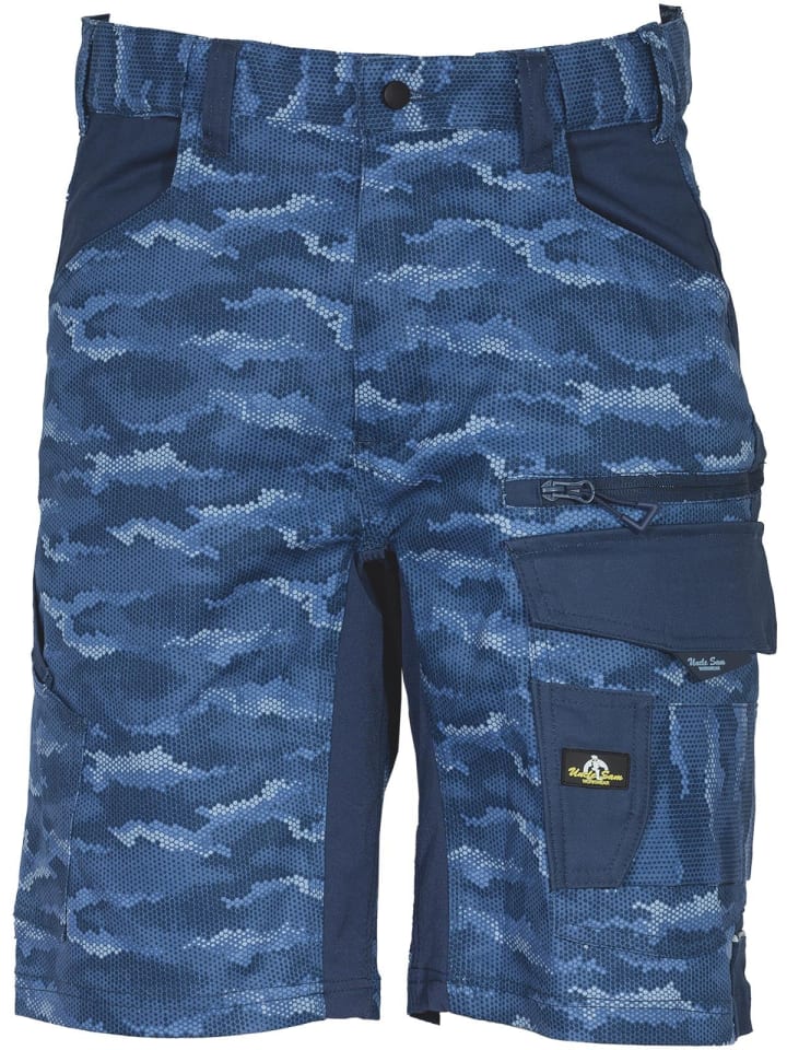 Arbeitsshorts in marineblau/camouflage in marineblau/camouflage