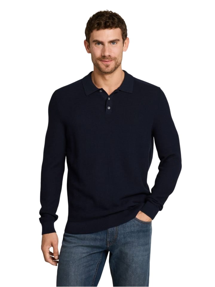 Poloshirt STRUCTURED KNIT POLO in Blau