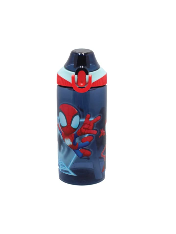 Spiderman Spidey Web Kunststoff-Trinkflasche mit Strohhalm