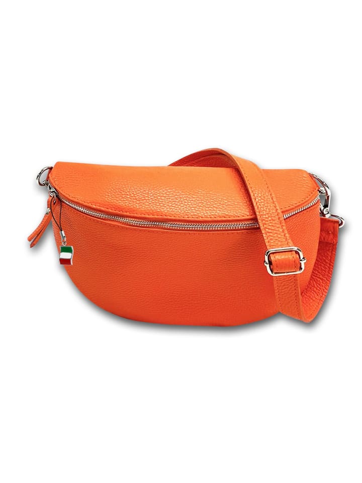 Leder Gürteltasche Florence Tasche orange ca. 29cm