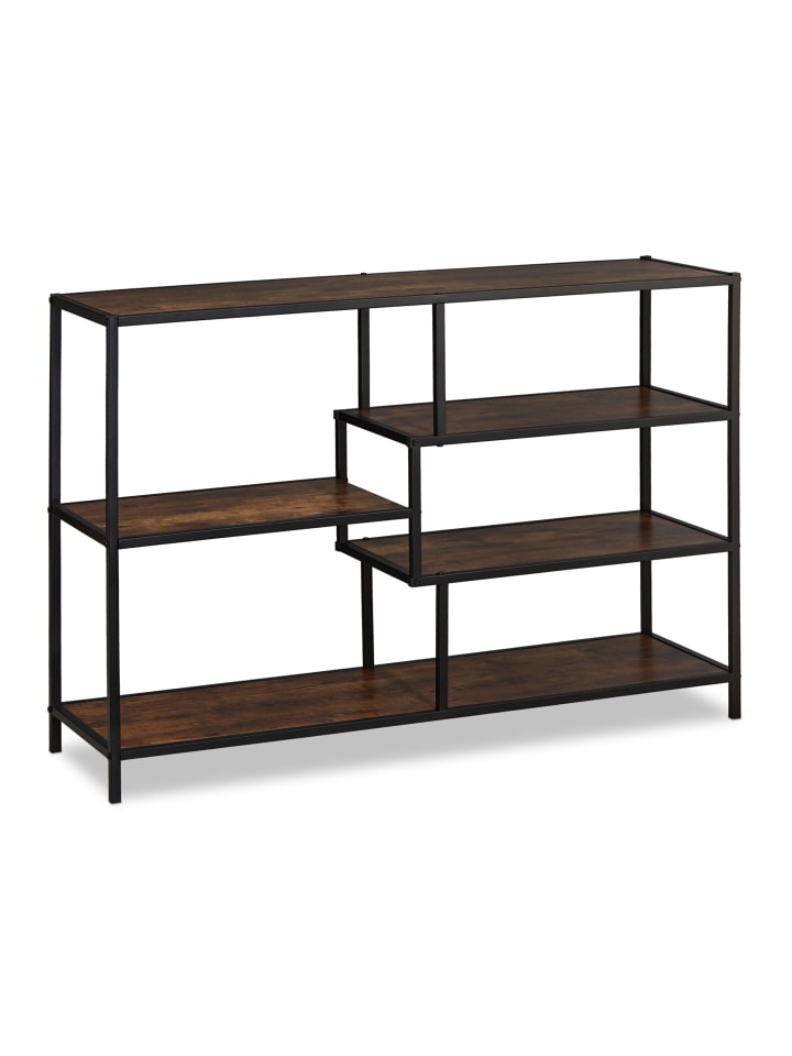 Regal in Schwarz/ Dunkelbraun - (B)115 x (H)79 x (T)33 cm