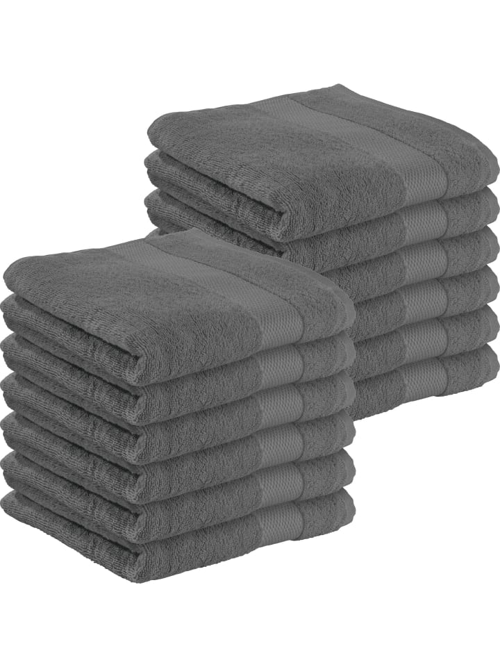 Handtuch 12er-Pack Sindelfingen in anthrazit