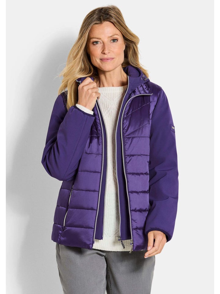 Sportive Steppjacke mit Kapuze in lila
