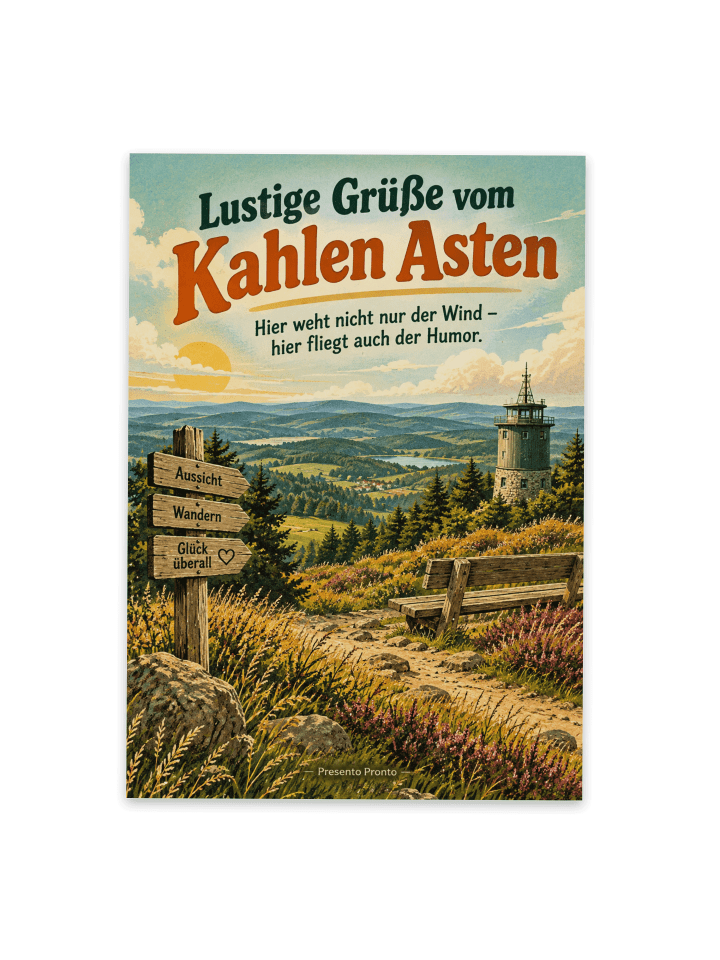 Postkarte Berg humorvoll Design mit Spruch in Weiß