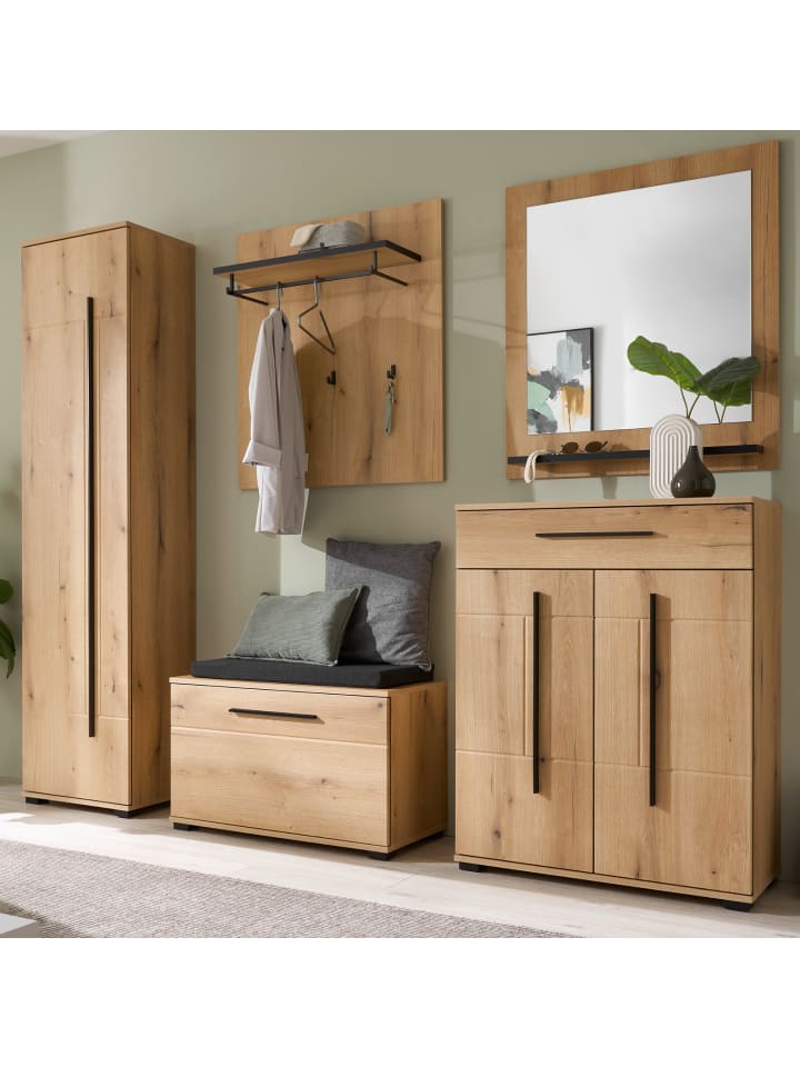 Garderoben-Set Evoke Eiche 6-teilig 230 cm, Flurgarderobe mit Soft-Close