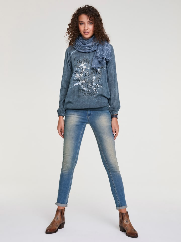 Schlupfbluse in jeansblau
