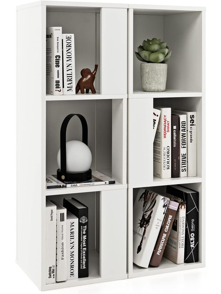 2er Set Bücherregal in Weiß