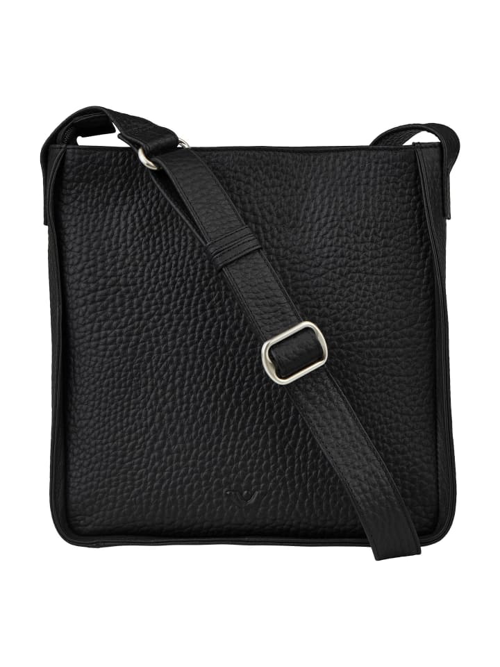 Hirsch Umhängetasche Leder 22.5 cm schwarz