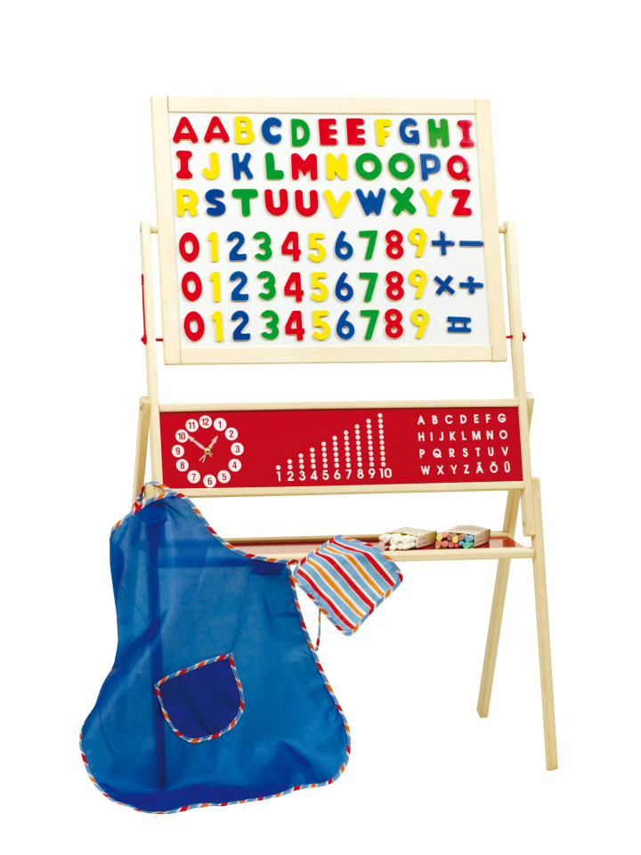 Kindertafel mit Zubehör – drehbare Standtafel, Schreib- & Maltafel, Holz