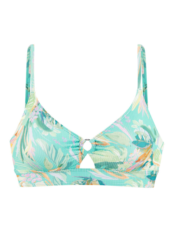 Triangel-Bikini-Top in türkis bedruckt