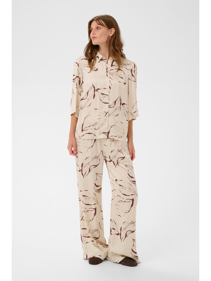 Casual Hose SLClero Relaxed fit in Oatmeal Leave Print