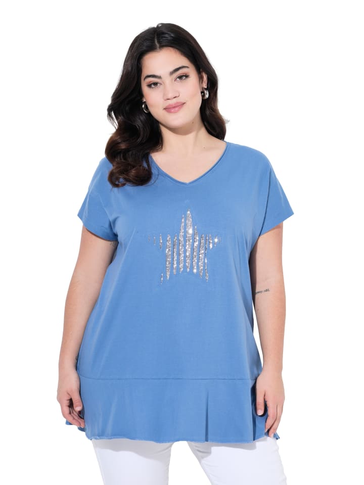 Shirt in mattes blau