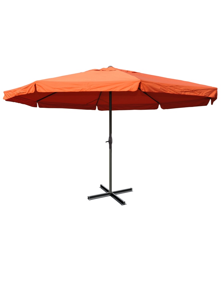 Gastronomie Marktschirm Carpi mit Volant, Terracotta ohne Ständer