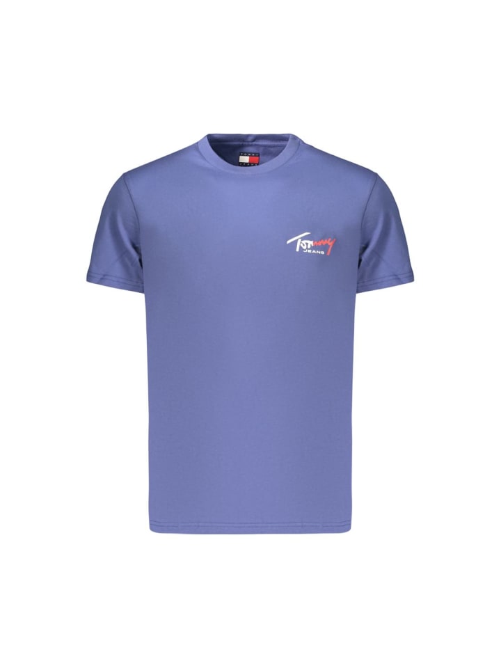 Blau Baumwolle Herren T-Shirt