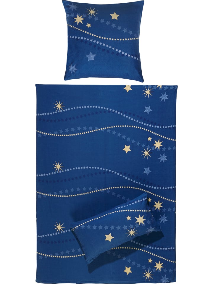 Flanell Bettwäsche in blau